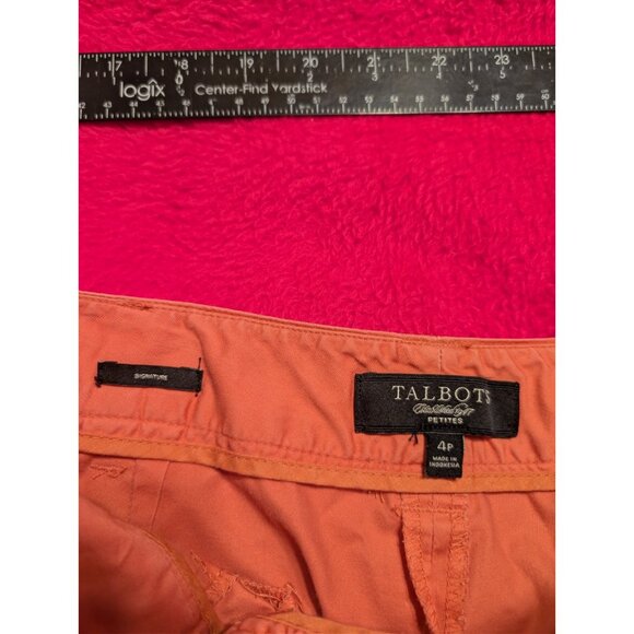 Talbots Signature Petite 4P Coral Capri Pants Crop Trousers Cotton Stretch... - Picture 3 of 4